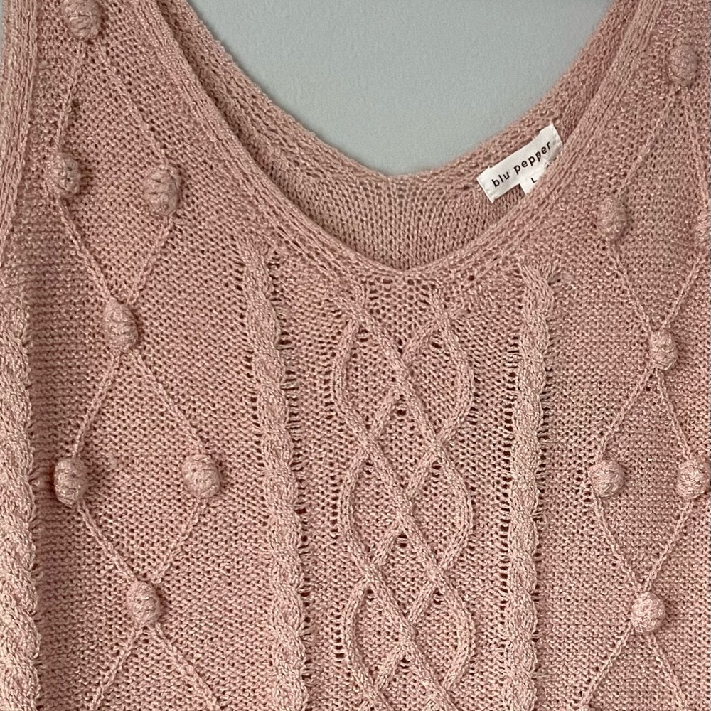 Blu Pepper Pom Sweater Tank - Picture 3 of 3